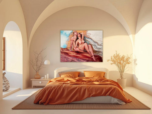 "The celestial harmony of lovers who seek the ecstatic realm of deific glory" 80x 120 cm