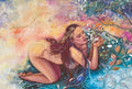 Capricorn Nature Print on canvas