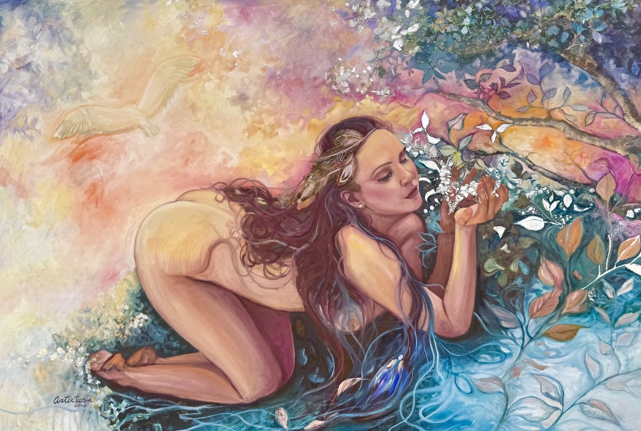 Capricorn Nature Print on canvas